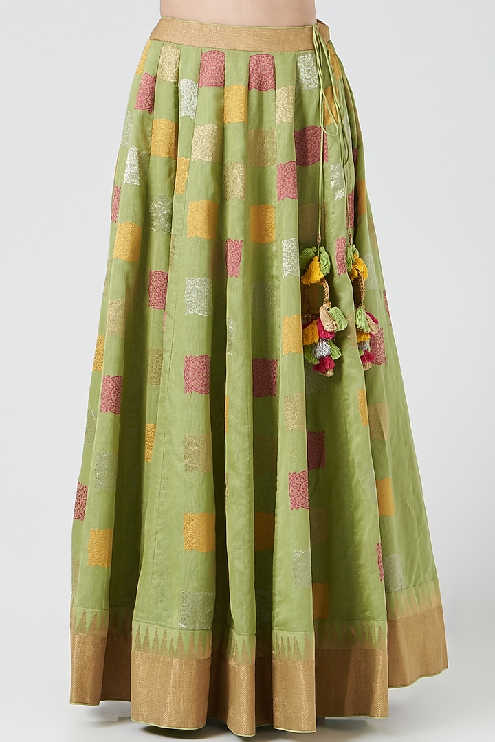 Mint Embroidered Wedding Lehenga Set by RAR Studio at Pernia's Pop Up Shop