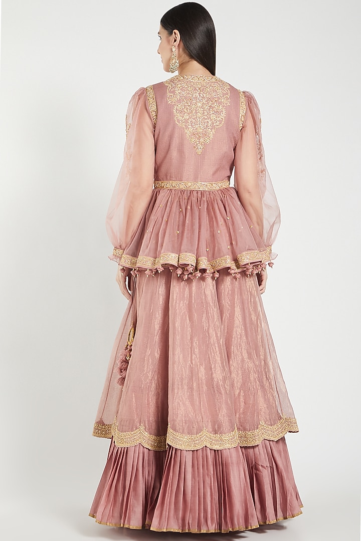 Blush Pink Cutwork Skirt Set by Rar Studio at Pernia's Pop Up Shop
