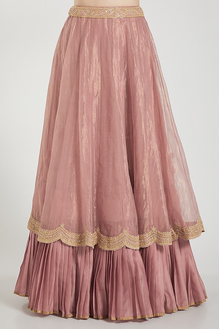 Blush Pink Cutwork Skirt Set by Rar Studio at Pernia's Pop Up Shop