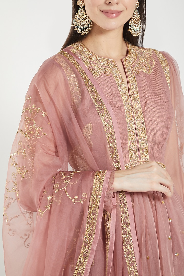 Blush Pink Cutwork Skirt Set by Rar Studio at Pernia's Pop Up Shop