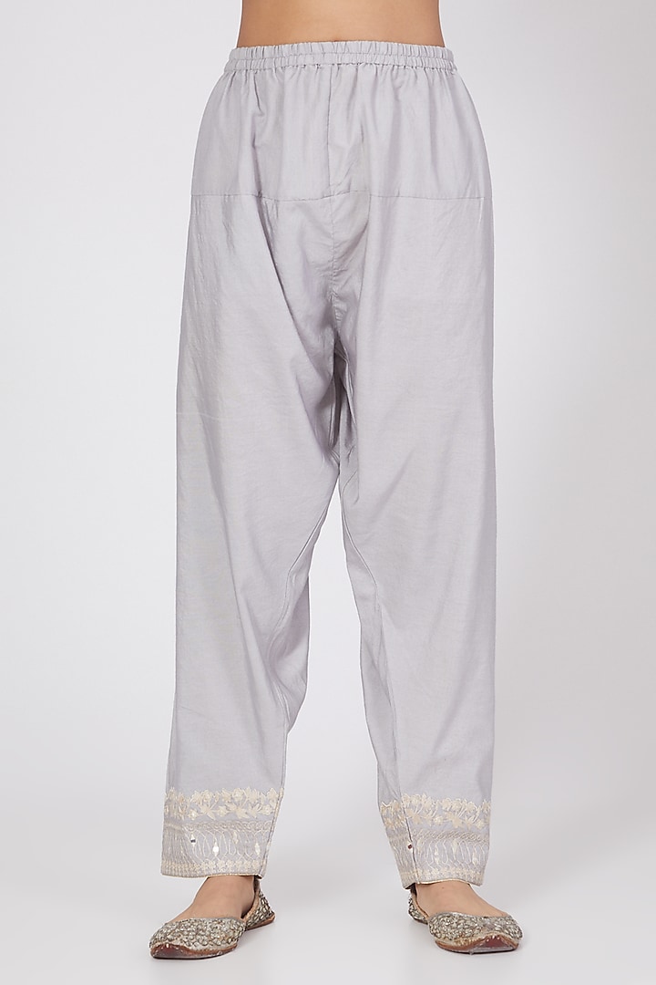Grey Ombre Hand Embroidered Kurta Set by RAR Studio at Pernia's Pop Up Shop