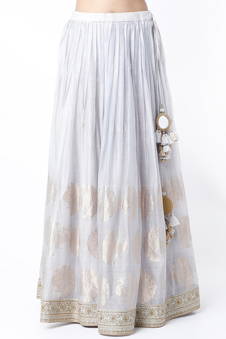 Pale Blue Hand Embroidered Wedding Lehenga Set by Rar Studio at Pernia's Pop Up Shop