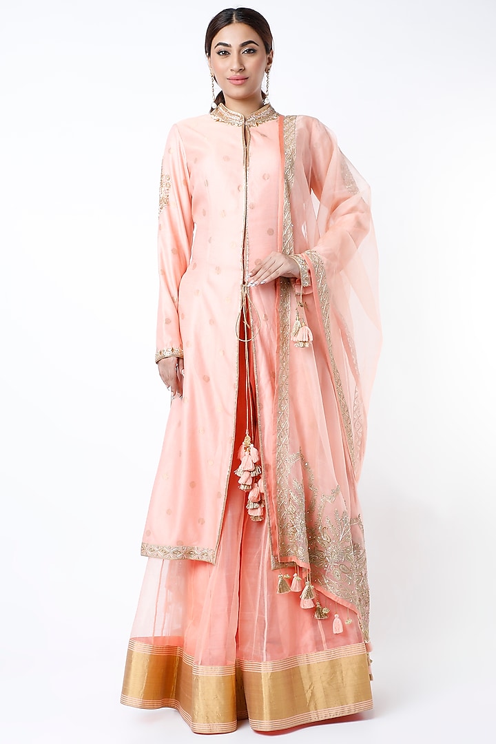 Blissful Pink Embroidered Sharara Set by Rar Studio