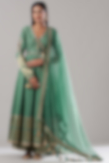 Moss Green Embroidered Anarkali Set by RAR Studio