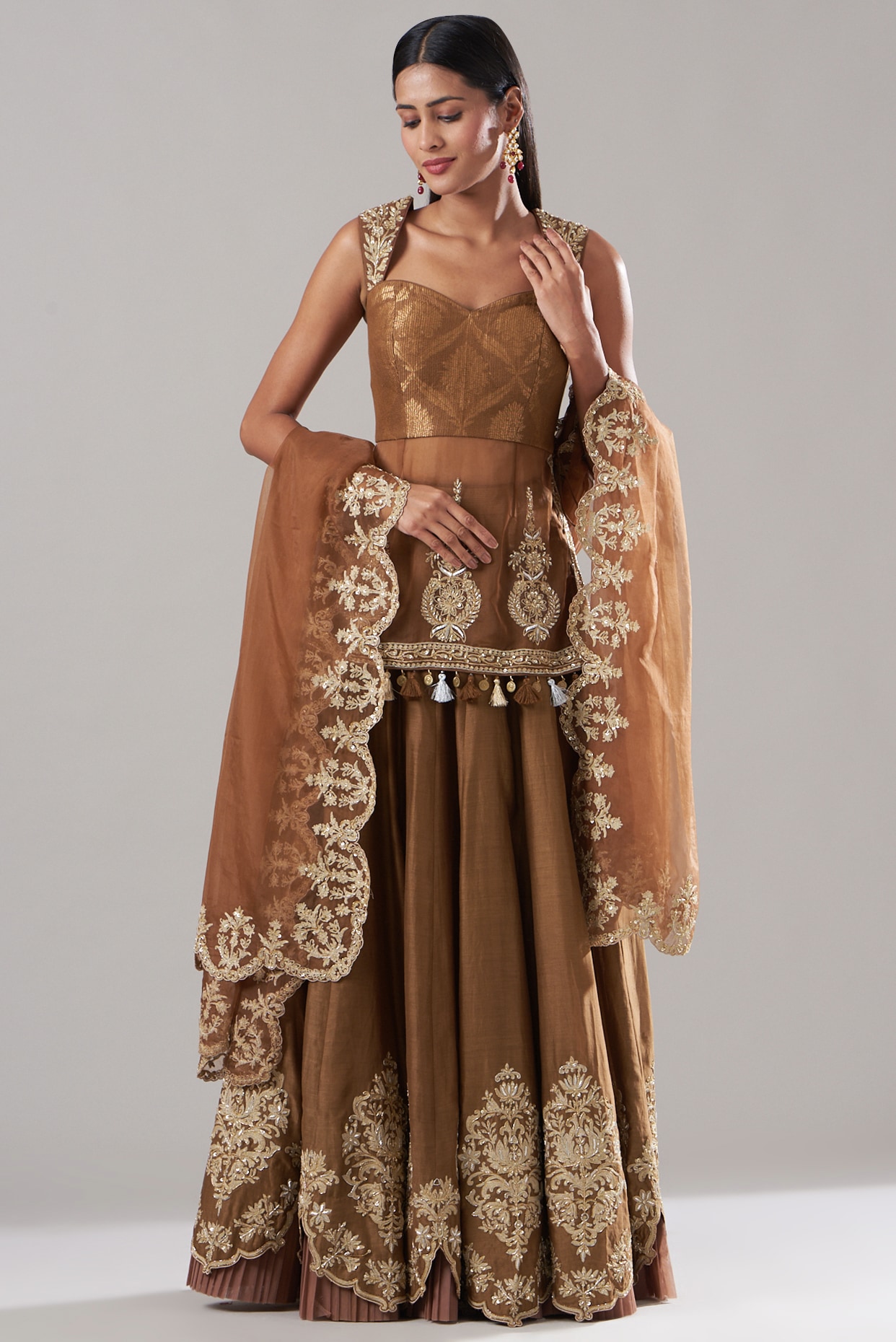 Pin by Shilpa Reddy on Chocolate Brown Cocktail Lehanga - shilpa Reddy |  Combination dresses, Asian bridal dresses, Indian bridal outfits