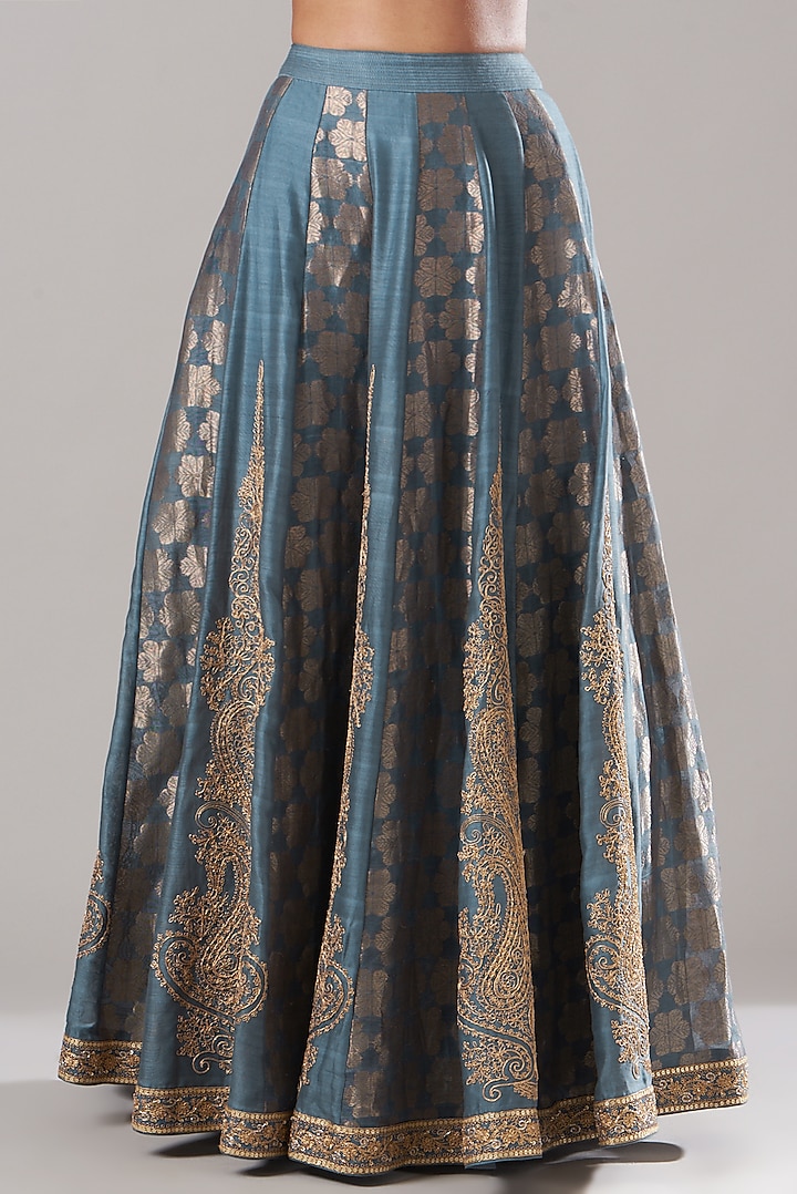 Grey Embroidered Bridal Lehenga Set by RAR Studio at Pernia's Pop Up Shop