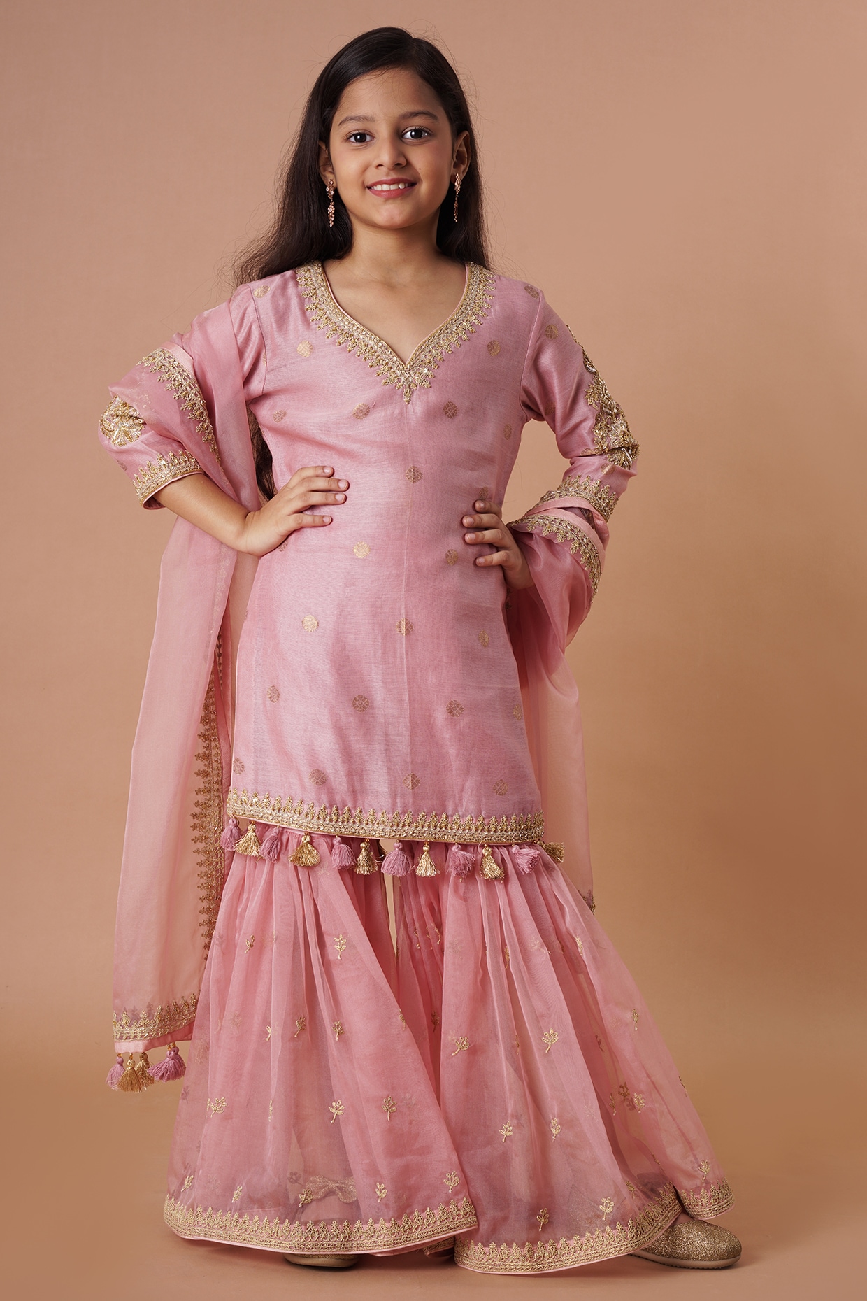 Buy Kalki Blue And White Toned Printed Kurta Sharara Set In Cotton For Girls  KALKI Fashion India