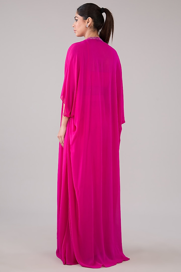 Pink Bemberg Satin & Georgette Dhoti Skirt Set by RAASA at Pernia's Pop Up Shop