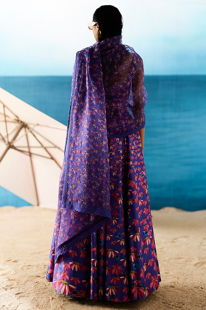 Purple Georgette Skirt Set by RAASA at Pernia's Pop Up Shop