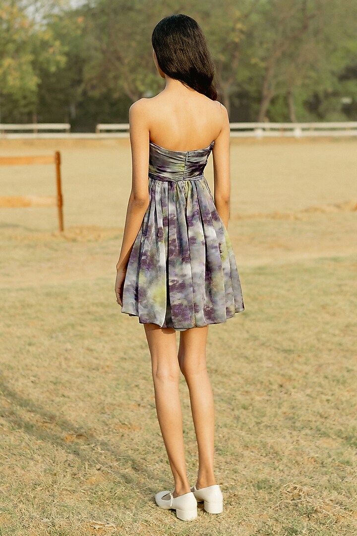 Purple Organza Digital Printed Tube Summer Dress by RAASA at Pernia's Pop Up Shop