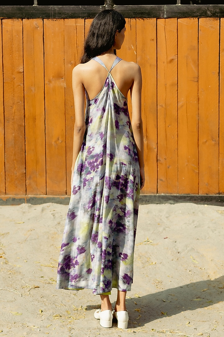 Purple Modal Digital Printed Shift Summer Dress by RAASA at Pernia's Pop Up Shop