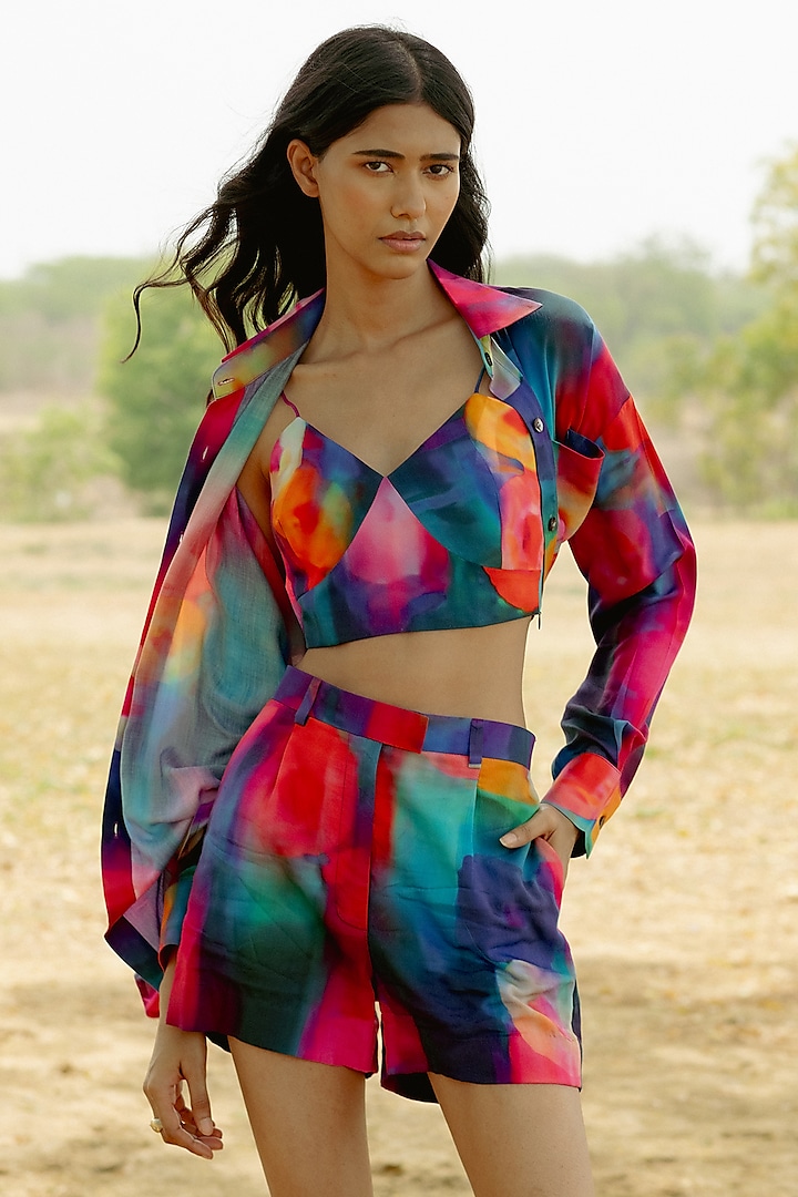 Multi-Colored Modal Digital Printed Shirt by RAASA at Pernia's Pop Up Shop