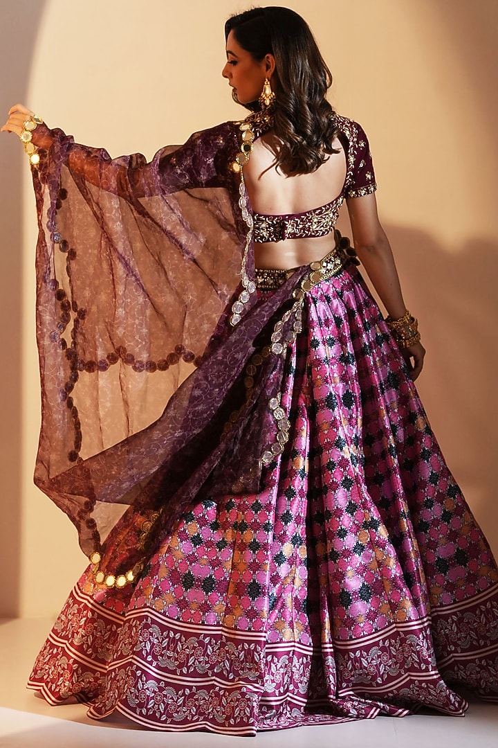 Multi-Colored Silk Printed Wedding Lehenga Set by Rashika Sharma at Pernia's Pop Up Shop