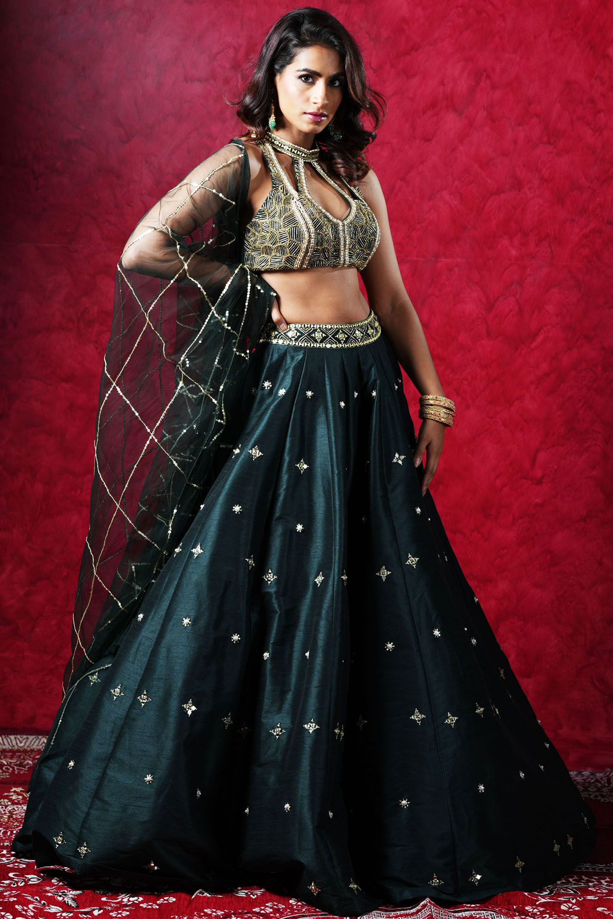 Emerald Green Lehenga Set
