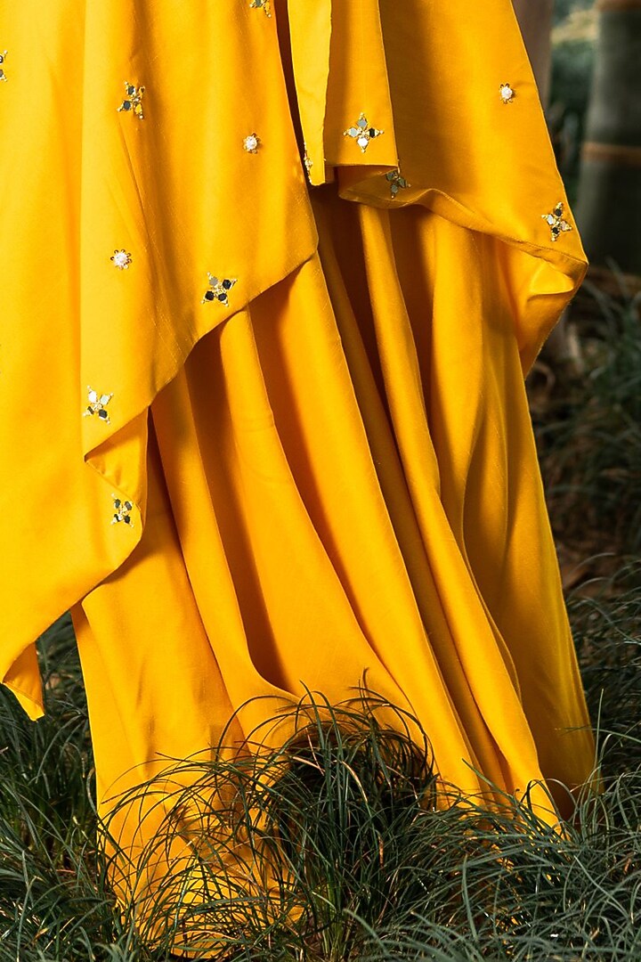 Yellow Silk Wedding Sharara Set by Rashika Sharma at Pernia's Pop Up Shop