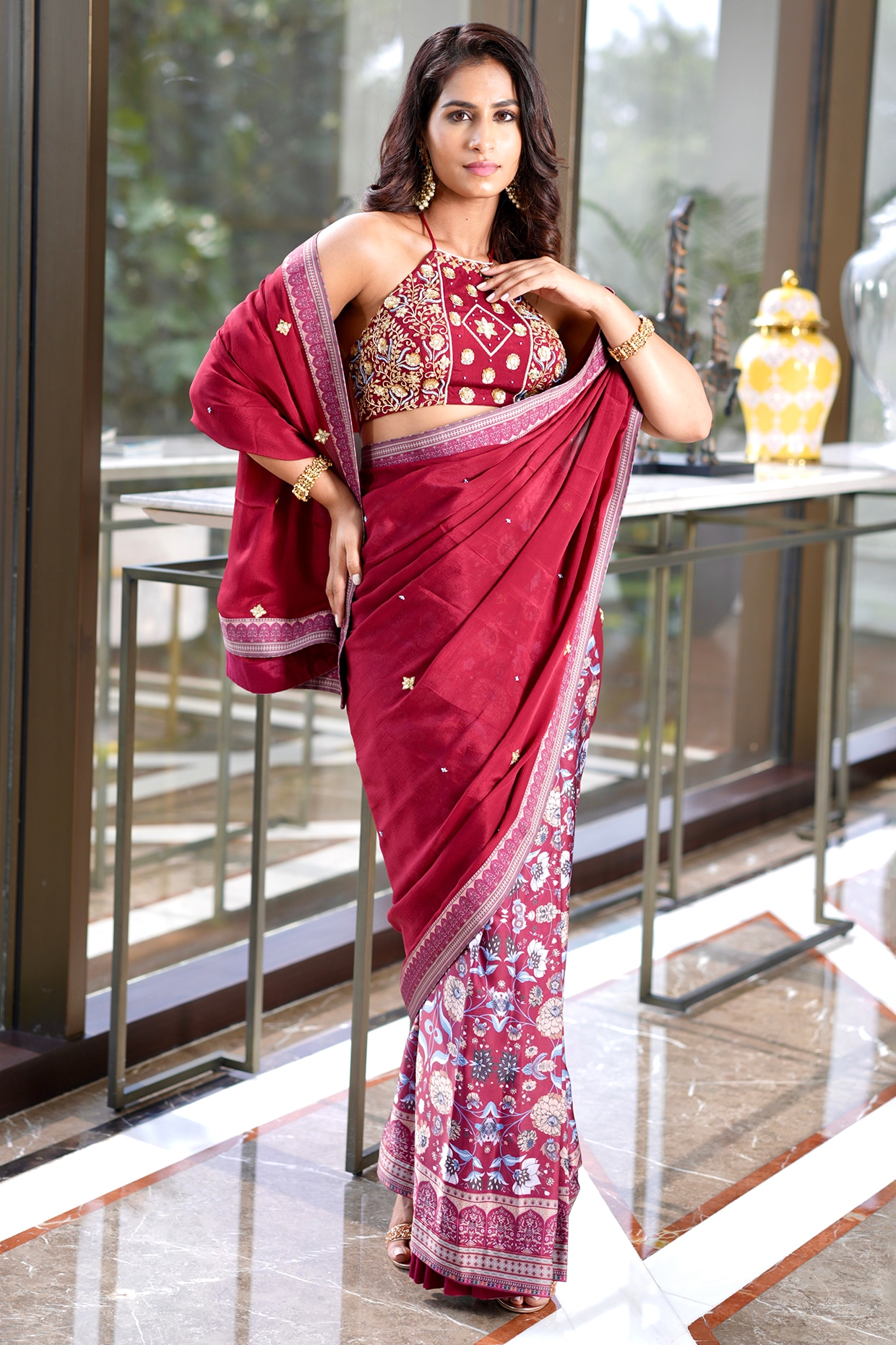 Mundum Neriyathum Single (Set Mundu) with Silver Kasavu and Maroon Bor –  Southloom Handmade and Organics