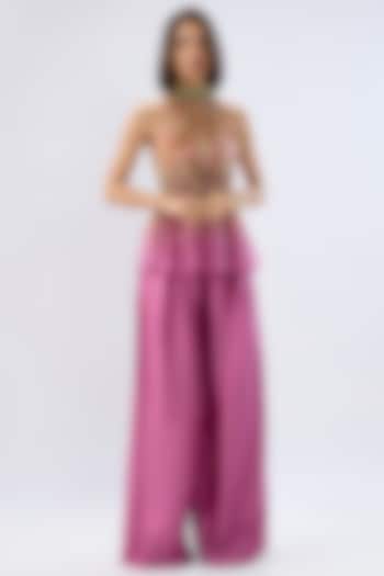 Pink Organza & Silk Tencel Embroidered Co-Ord Set by Raw & Rustic by Niti Bothra at Pernia's Pop Up Shop