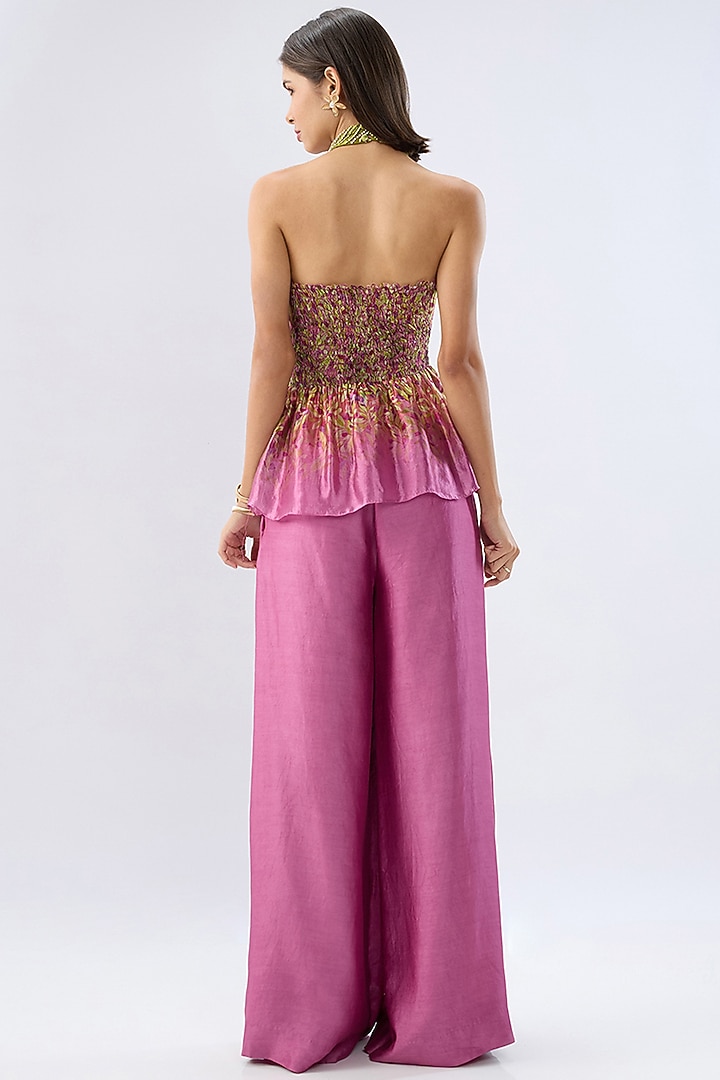 Pink Organza & Silk Tencel Embroidered Co-Ord Set by Raw & Rustic by Niti Bothra at Pernia's Pop Up Shop