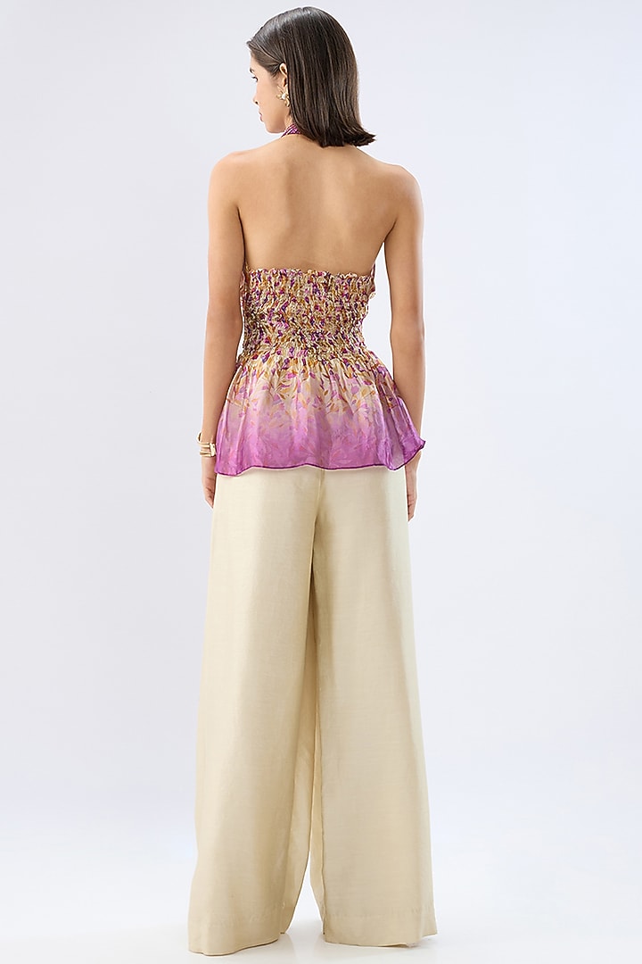 Ivory Organza & Silk Tencel Embroidered Co-Ord Set by Raw & Rustic by Niti Bothra at Pernia's Pop Up Shop