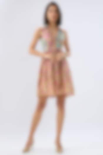 Multi-Colored Silk Tencel Floral Printed Mini Summer Dress by Raw & Rustic by Niti Bothra at Pernia's Pop Up Shop