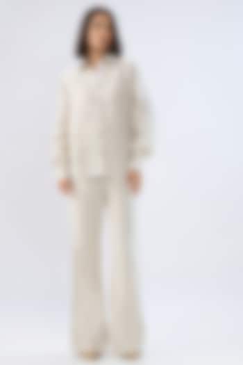 Beige Linen Co-Ord Set by Raw & Rustic by Niti Bothra at Pernia's Pop Up Shop