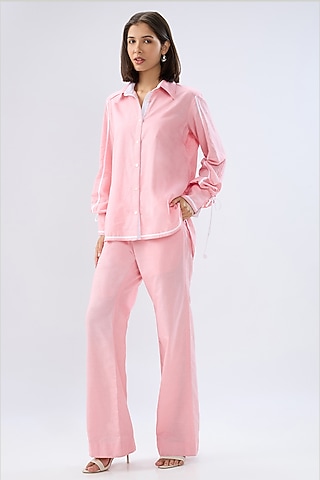Pink Linen Co-Ord Set by Raw & Rustic by Niti Bothra