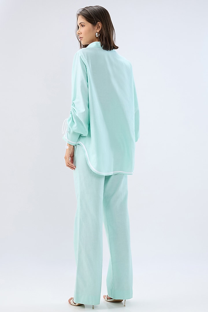 Blue Linen Co-Ord Set by Raw & Rustic by Niti Bothra at Pernia's Pop Up Shop