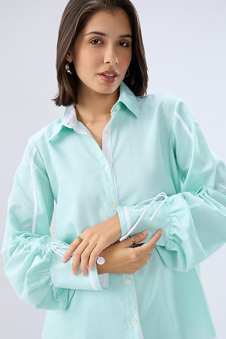 Blue Linen Co-Ord Set by Raw & Rustic by Niti Bothra at Pernia's Pop Up Shop