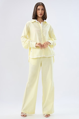 Yellow Linen Co-Ord Set by Raw & Rustic by Niti Bothra