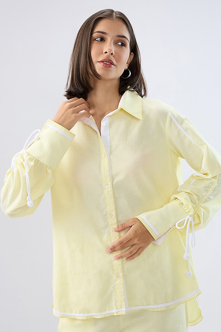 Yellow Linen Co-Ord Set by Raw & Rustic by Niti Bothra at Pernia's Pop Up Shop