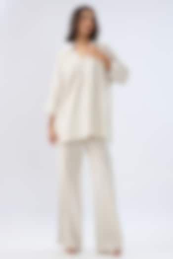 Beige Linen Co-Ord Set by Raw & Rustic by Niti Bothra at Pernia's Pop Up Shop