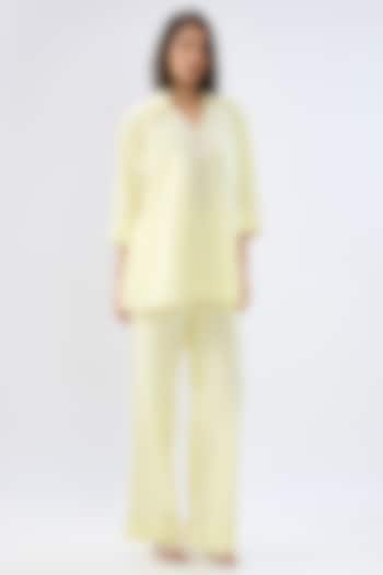 Yellow Linen Co-Ord Set by Raw & Rustic by Niti Bothra at Pernia's Pop Up Shop