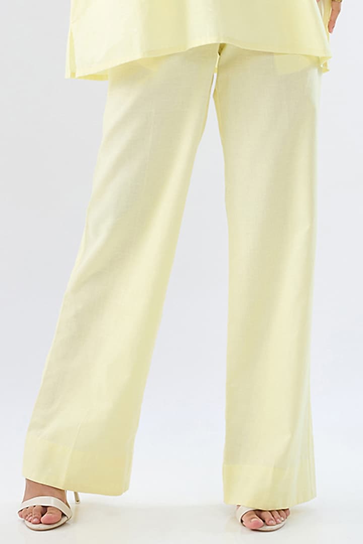 Yellow Linen Co-Ord Set by Raw & Rustic by Niti Bothra at Pernia's Pop Up Shop