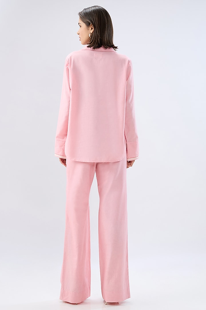 Pink Linen Tie-Up Co-Ord Set by Raw & Rustic by Niti Bothra at Pernia's Pop Up Shop