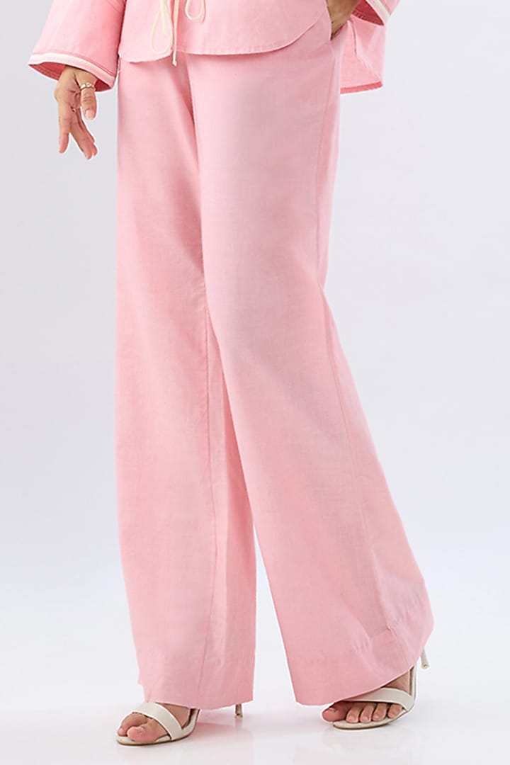 Pink Linen Tie-Up Co-Ord Set by Raw & Rustic by Niti Bothra at Pernia's Pop Up Shop
