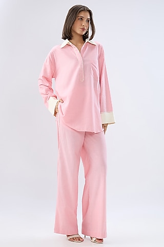 Pink Linen Co-Ord Set by Raw & Rustic by Niti Bothra