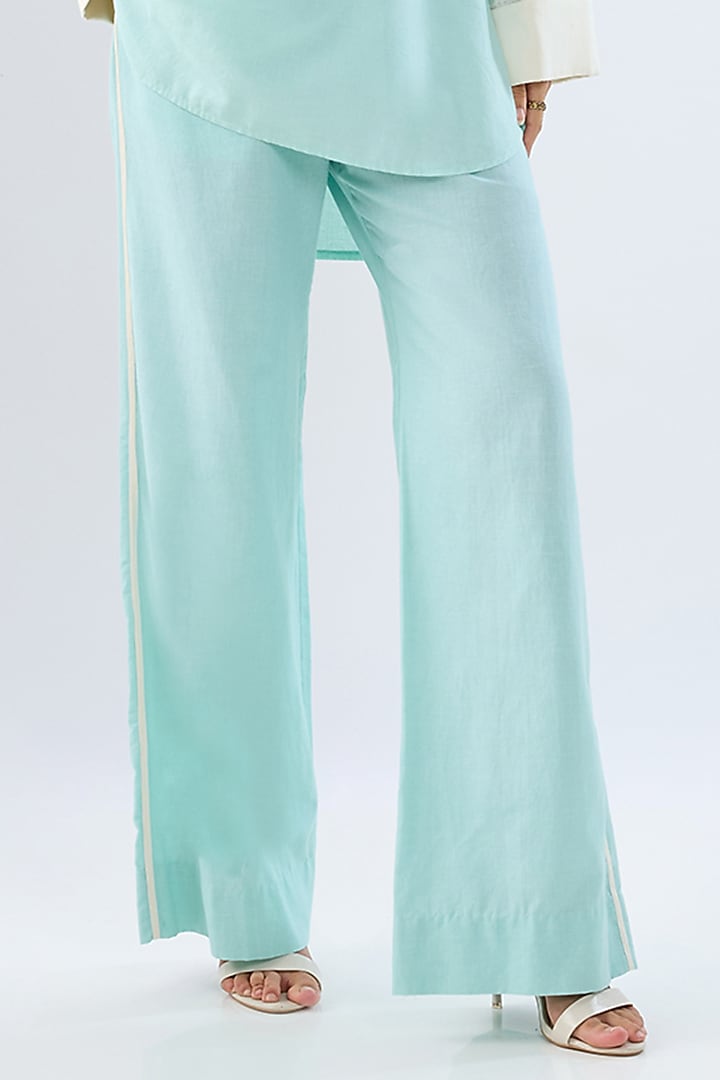 Blue Linen Co-Ord Set by Raw & Rustic by Niti Bothra at Pernia's Pop Up Shop