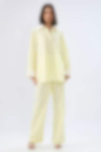 Yellow Linen Co-Ord Set by Raw & Rustic by Niti Bothra at Pernia's Pop Up Shop