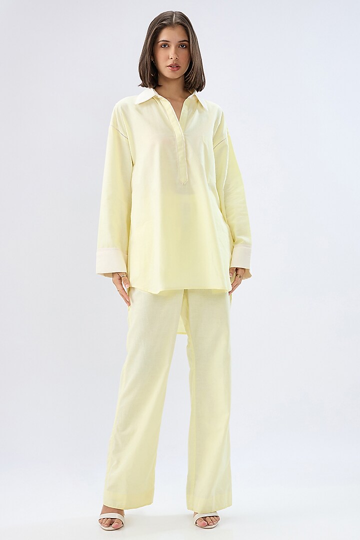 Yellow Linen Co-Ord Set by Raw & Rustic by Niti Bothra at Pernia's Pop Up Shop