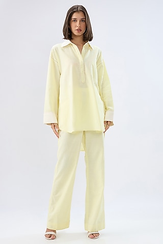 Yellow Linen Co-Ord Set by Raw & Rustic by Niti Bothra