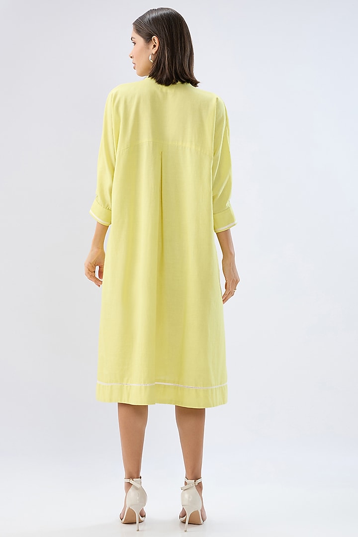 Green Linen Midi Tunic Summer Dress by Raw & Rustic by Niti Bothra at Pernia's Pop Up Shop