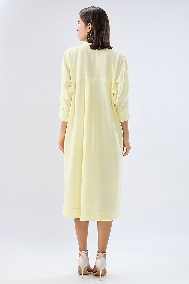 Yellow Linen Midi Tunic Summer Dress by Raw & Rustic by Niti Bothra at Pernia's Pop Up Shop