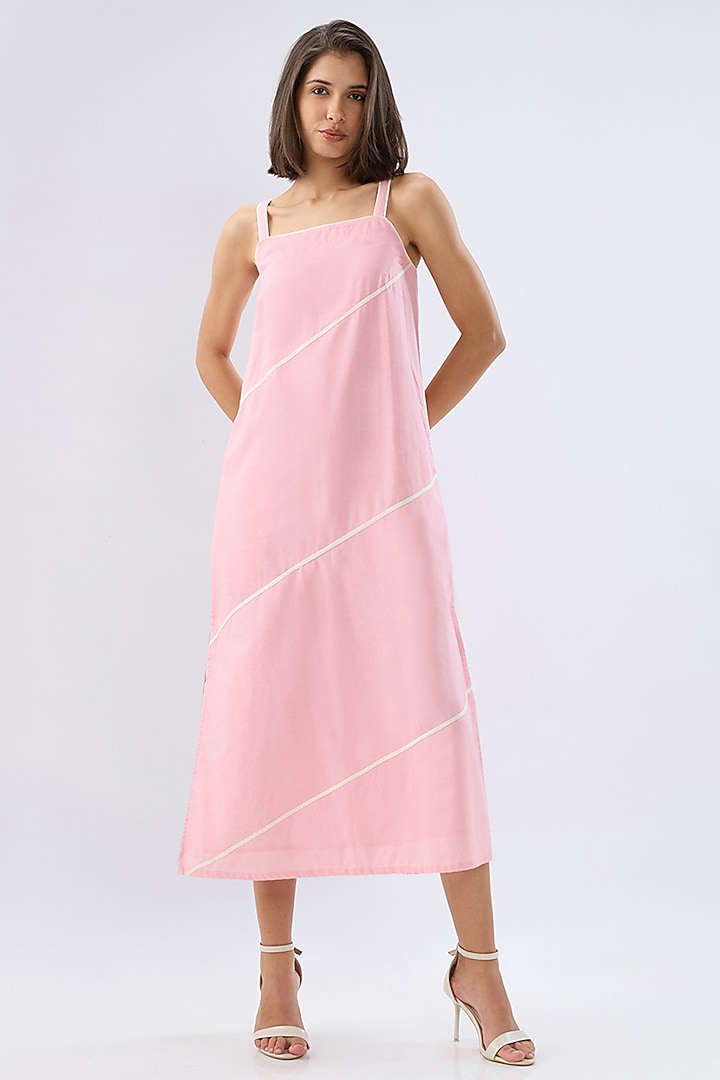 Pink Linen Midi Sleeveless Summer Dress by Raw & Rustic by Niti Bothra at Pernia's Pop Up Shop