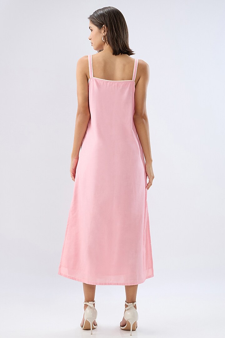 Pink Linen Midi Sleeveless Summer Dress by Raw & Rustic by Niti Bothra at Pernia's Pop Up Shop