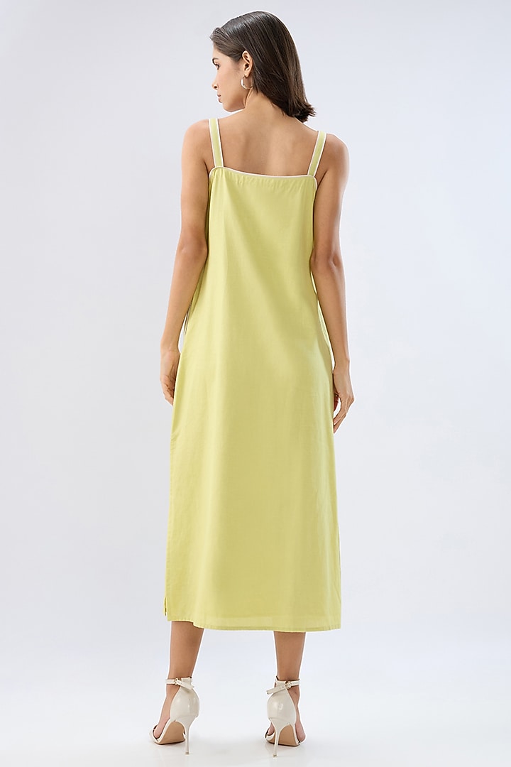 Green Linen Midi Sleeveless Summer Dress by Raw & Rustic by Niti Bothra at Pernia's Pop Up Shop