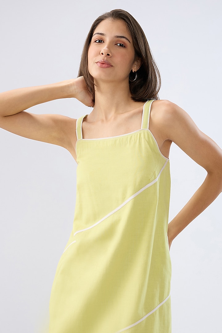 Green Linen Midi Sleeveless Summer Dress by Raw & Rustic by Niti Bothra at Pernia's Pop Up Shop
