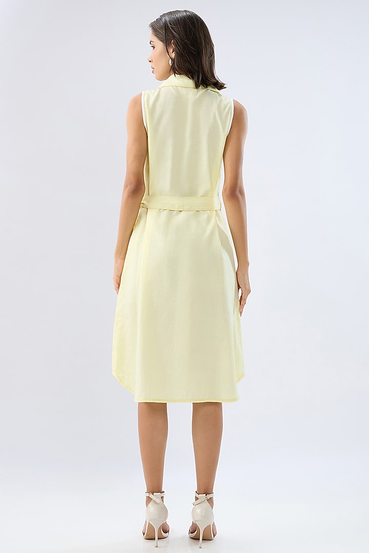 Yellow Linen Midi Sleeveless A-Line Summer Dress by Raw & Rustic by Niti Bothra at Pernia's Pop Up Shop