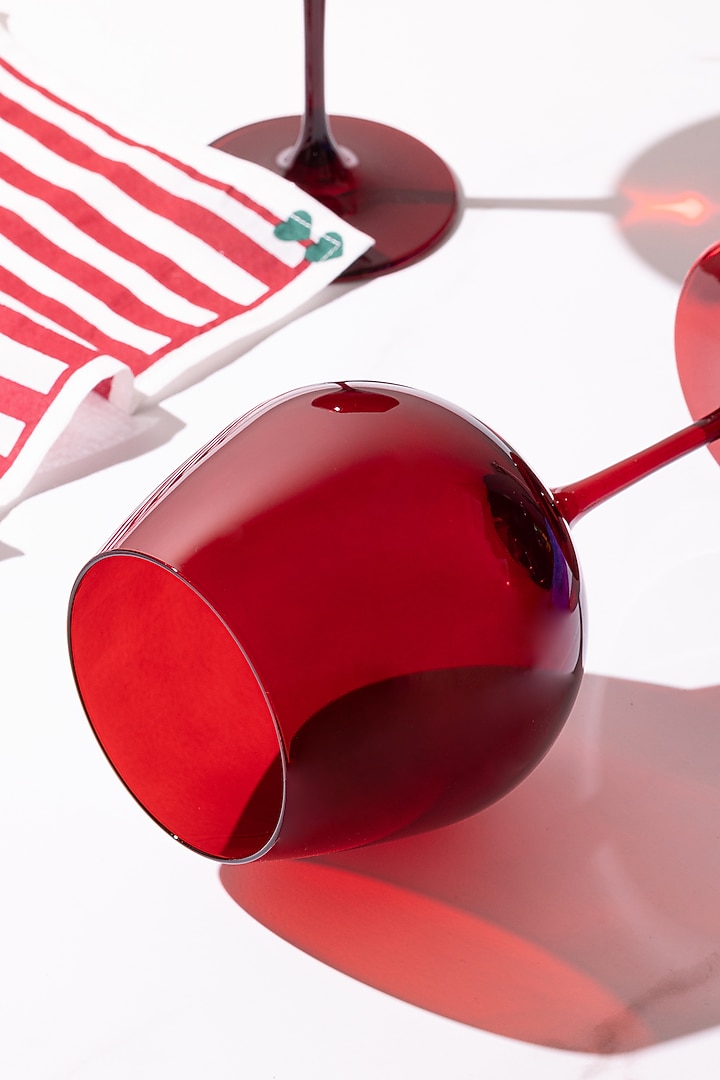Santa Red Lead-Free Crystalline Handcrafted Gin Goblet Set by Rayt Glassware at Pernia's Pop Up Shop