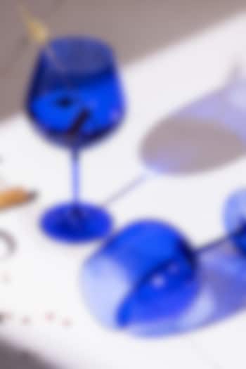 Midnight Sky Dark Blue Lead-Free Crystalline Handcrafted Gin Goblet Set by Rayt Glassware