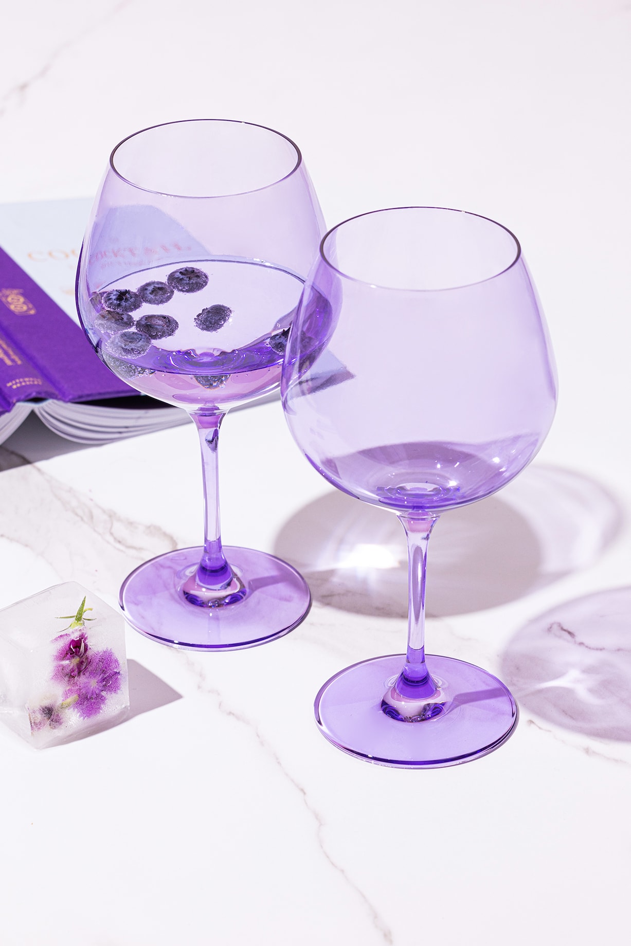 Serendipity Lilac Lead-Free Crystalline Handcrafted Wine Glass Set